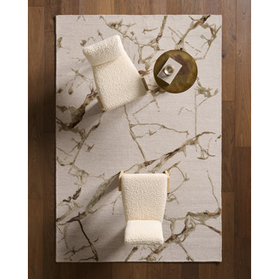 Tapis Shattered FRG15 Tufted Abstract Ivory/Green (13'X18')