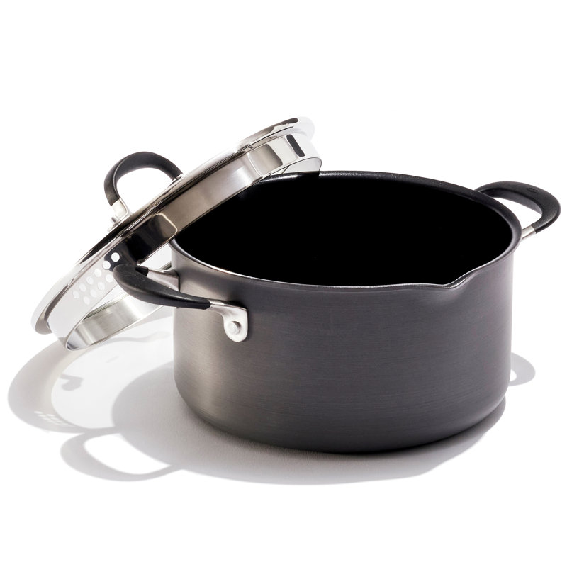 OXO 6 pte Marmite antiadhésive en aluminium anodisé dur avec couvercle