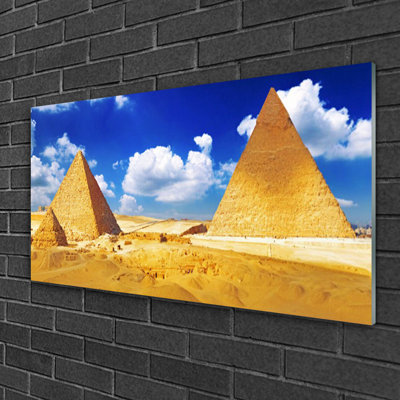 Landscape Desert Pyramids 1 Piece Wall Art on Glass