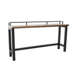 Zarahi Pine Solid Wood Top Metal Base Dining Table