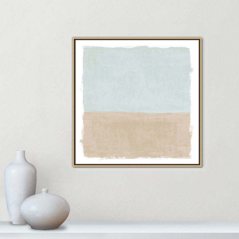 Sable et ciel I - reproduction carrée de Vesrion par Natalie Carpentieri, Naturel, H 31,5 po x l 31,5 po