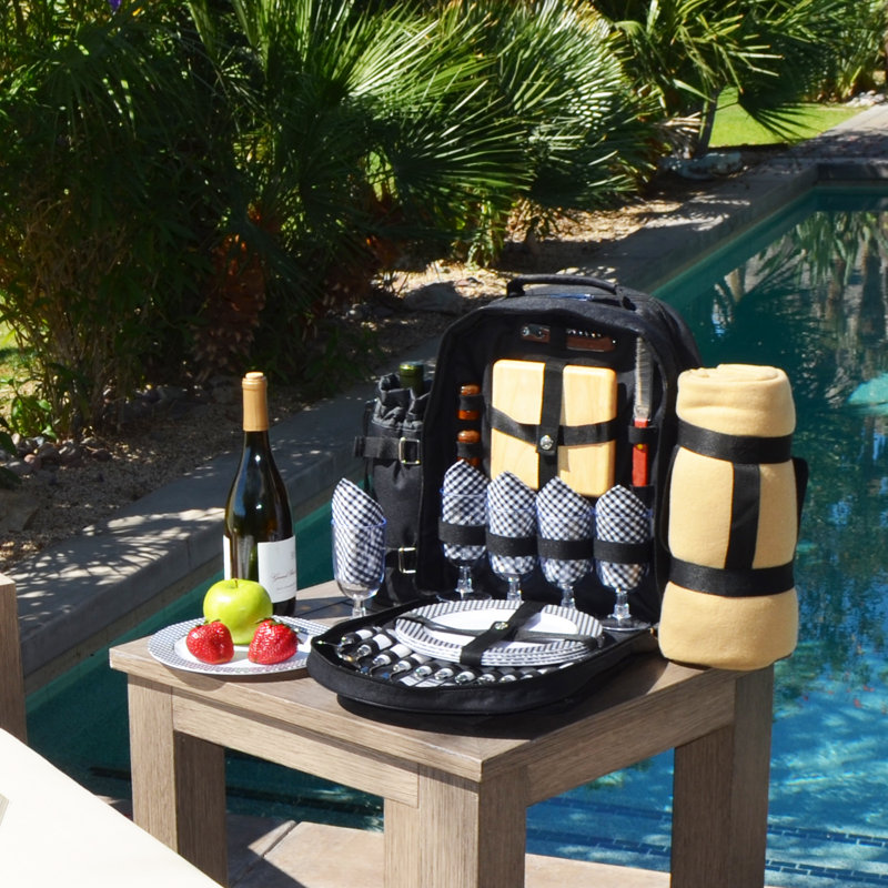 Sac à dos de pique-nique pour 4 personnes avec couverture Sarai