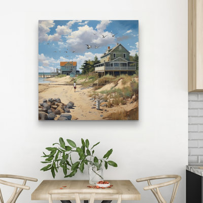 Beach walk - 32"x32" art on canvas