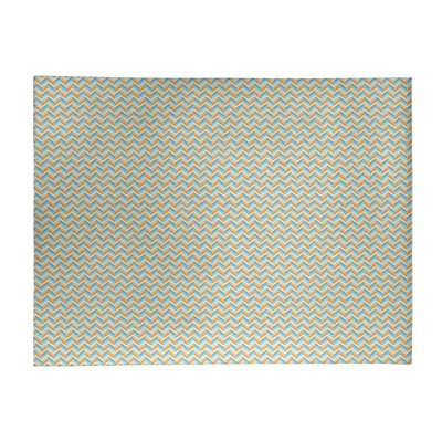 Tapis jaune/bleu chevron