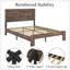 Structure de lit plateforme simple en bois, rangement sous le lit, silencieux, brun clair, sans sommier, facile à assembler