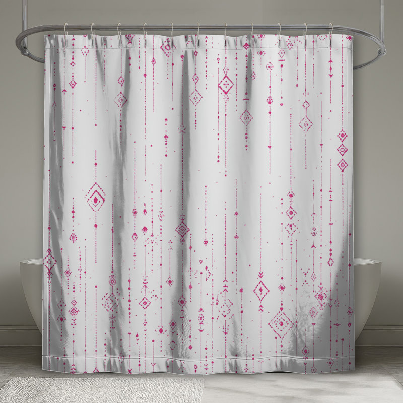Rideau de douche à formes géométriques - Décoration de salle de bain abstraite moderne, L 70 po x H 72 po