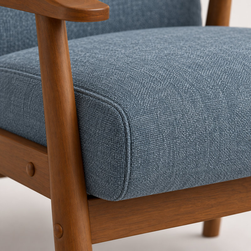 Chaise d'appoint rembourrée Bridgeview, Lin bleu