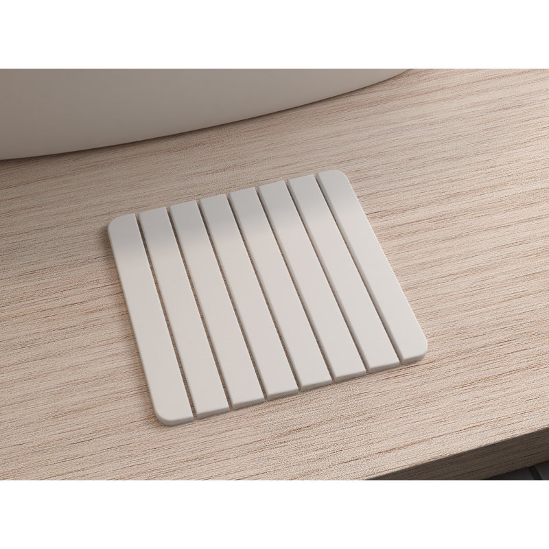 Diatomite Stone Bath Mat, Quick Drying Diatomaceous Earth - Natural White, Small, Natural White, Small 16" L x 12" W