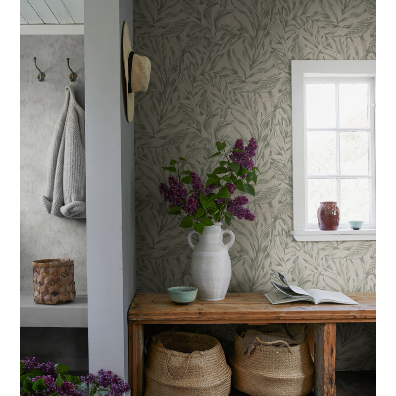 Kolonin Floral Wallpaper Roll by Sandberg, Sage Green
