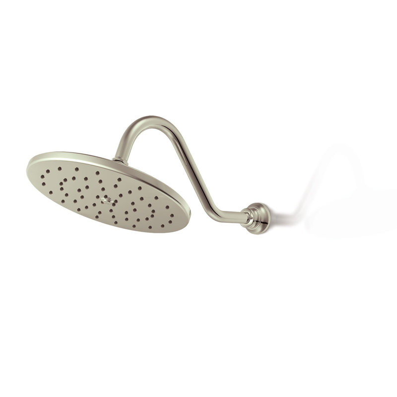 Waterhill Rain Fixed Shower Head with Immersion, Brushed Nickel
