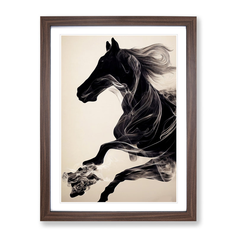 Magnificent Horse Art No.3 Abstract - Framed Print, 64cm H x 46cm W x 2cm D, Walnut