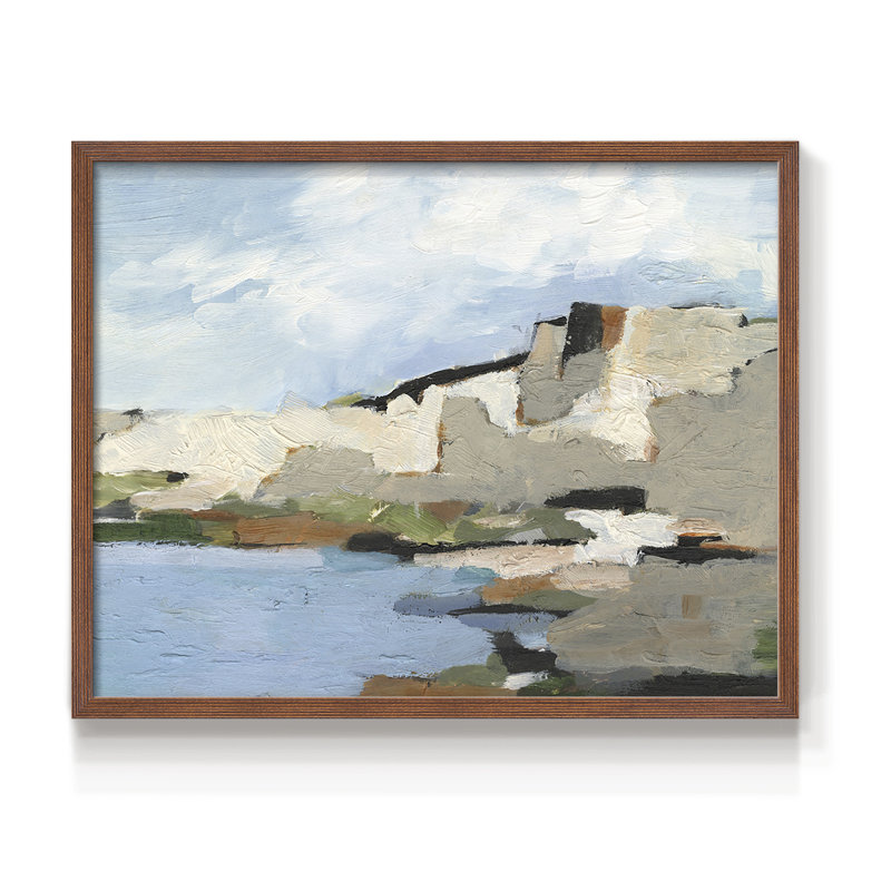 Falaises blanches II - reproduction encadrée - réaménageable, H 8 po x l 10 po, Noyer