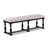Rustic Traditional Dining Set Rectangle Table Fabric Upholstered Bench Tufted Nailhead Trim Chairs 6Pc Set