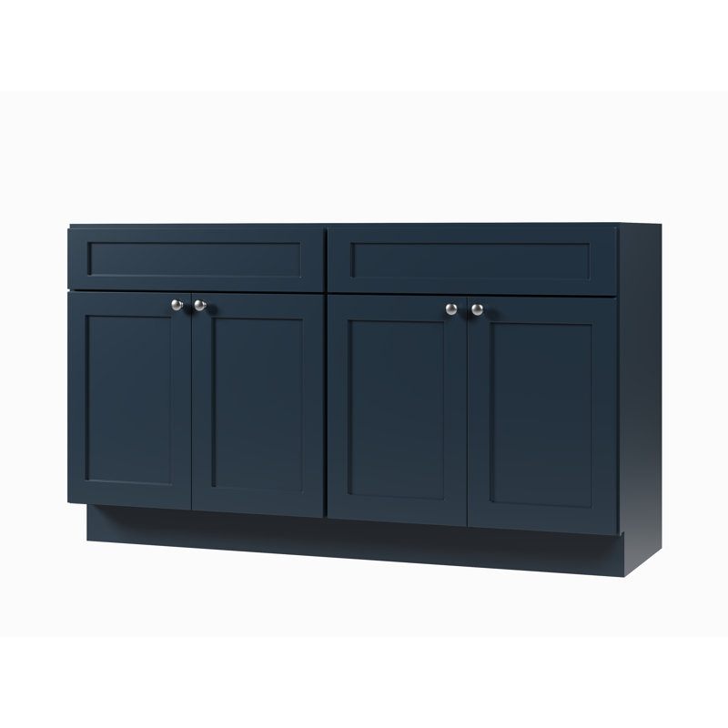 Disar 60'' Double Bathroom Vanity Base Only, Blue
