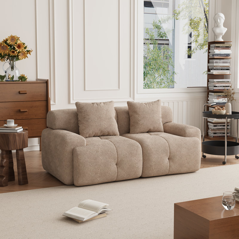 Canapé modulaire rembourré 2 places, Taupe