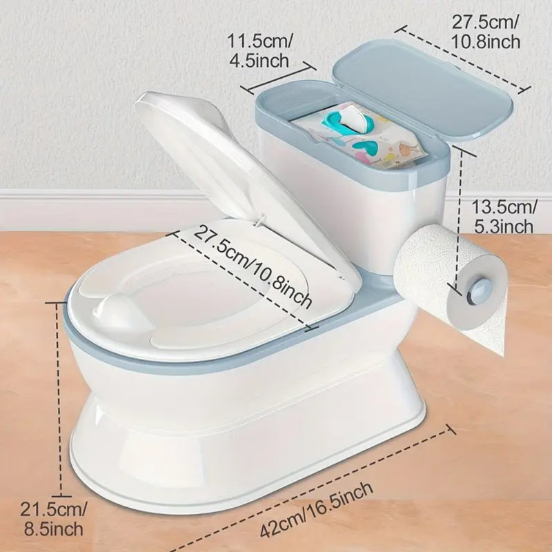 2-In-1 Toddler Potty Training Toilet - Larger Potty Chair And Removable Training Seat With Realistic Flush Sounds, Flip-Up Toilet Seat, Storage Bin And Toilet Paper Holder For Kids 1-3 Years Old, Baby Items