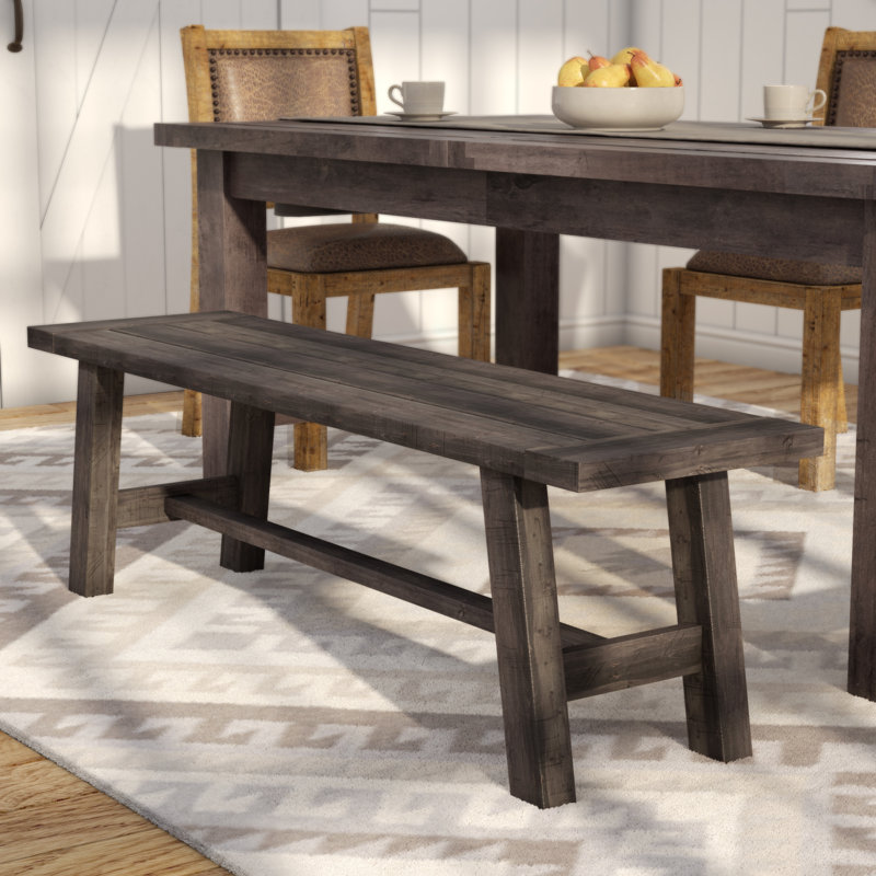 Banc de salle à manger en bois massif l 60 po Bianca, Gris récupéré