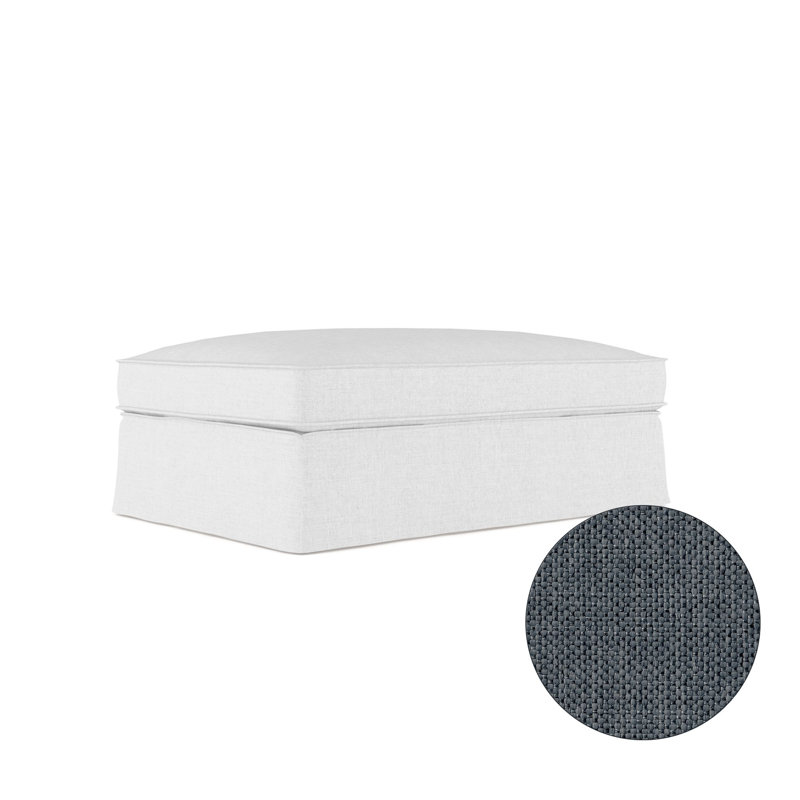 Mulberry Ottoman, Plush Velvet Oyster, Weathered