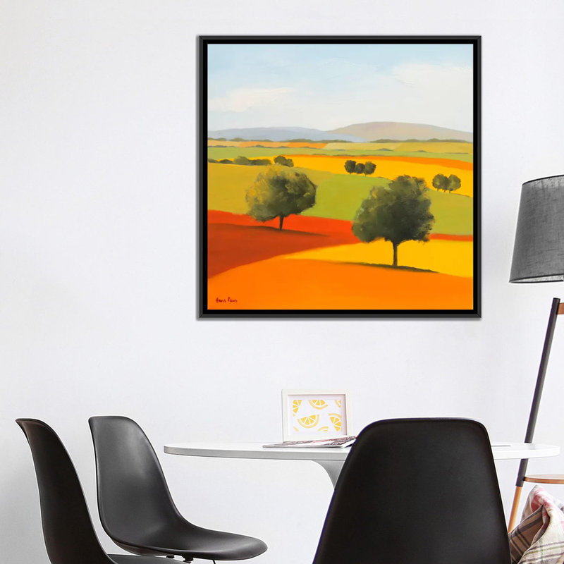 « red tree », impression sur toile, H 18 po x l 18 po x P 1,5 po, Toile avec cadre flottant noir, Pas de tapis