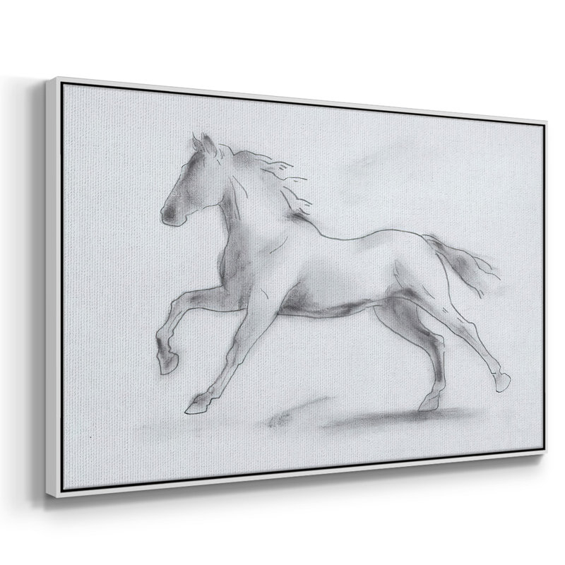 «Smoke Stallion II», peinture sur toile encadrée, H 17 po x l 25 po x P 2 po, Cadre blanc