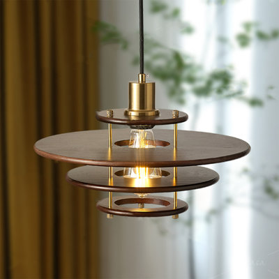 Luminaire suspendu en bois rétro Vintage