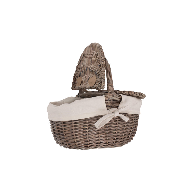 August Grove Oval Picnic Basket With White Lining