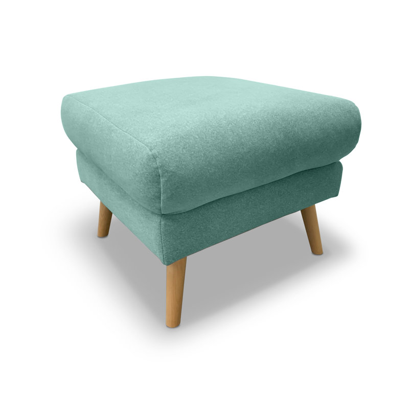 Rock 66Cm Wide Square Footstool Ottoman, Turquoise
