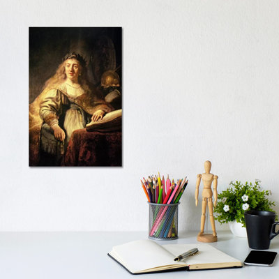 Saskia As Minerva by Rembrandt Van Rijn - Wrapped Canvas Painting