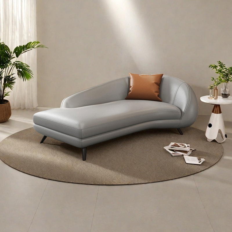 Fauteuil inclinable ergonomique en similicuir, Gris, Face à la droite