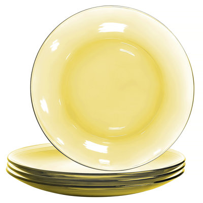 Lakevia Yellow Glass Dessert Plate 9.25''