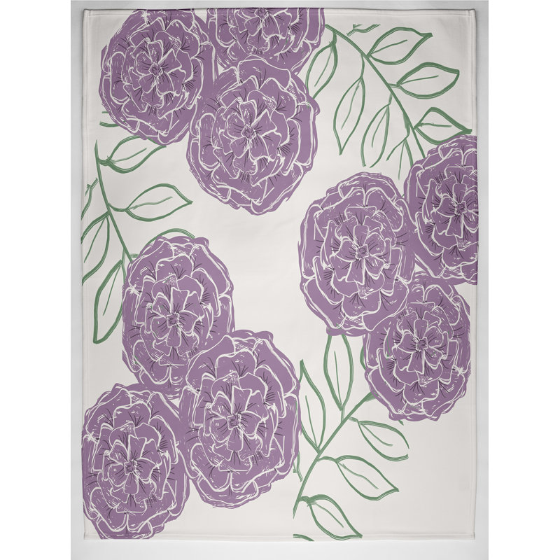 Wakeland Plain Weave / Muslin Throw Blanket, Ivory/Lavender