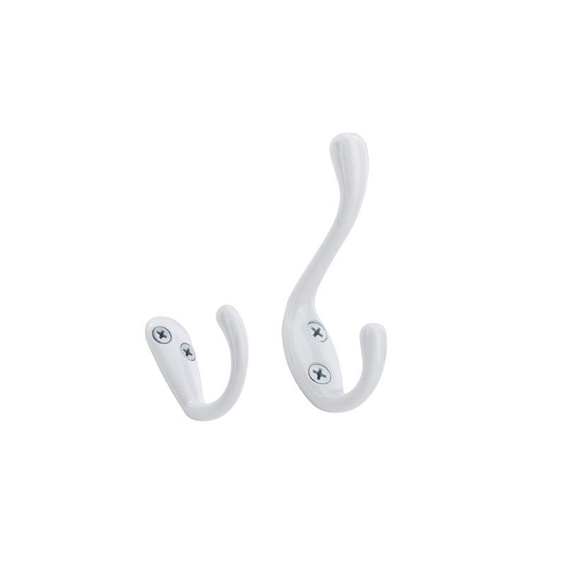 Ensemble de crochets muraux 6 pièces en métal utilitaire, Blanc