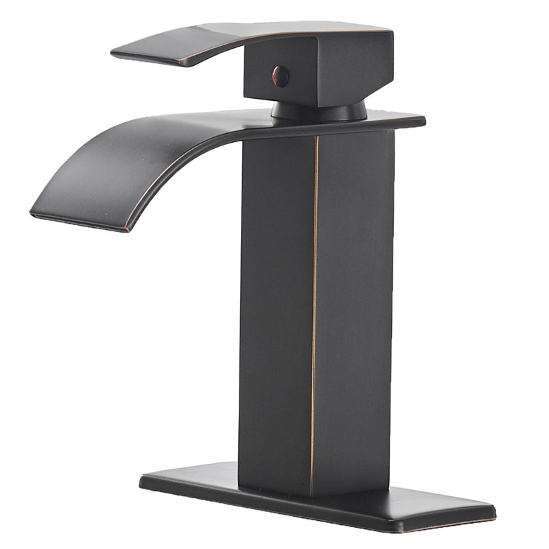 Waterfall Low-Arc Single Hole Bathroom Faucet, Oil Rubbed Bronze