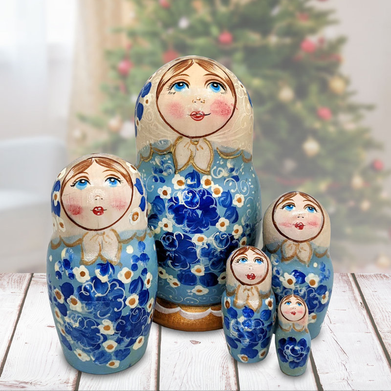 Eigil Hand Painted Decorative Object, Light Blue/Beige