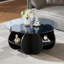 Table basse à plateau rond en verre trempé de 31,5 po avec cadre en MDF et table à 4 tablettes-1081982074