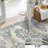 Area Rugs Washable Non-Slip Boho Rug Stain Resistant Rugs for Living Room Dining Room Bedroom Low-Pile and Ultra Soft Area Rug (Blue)-395454270