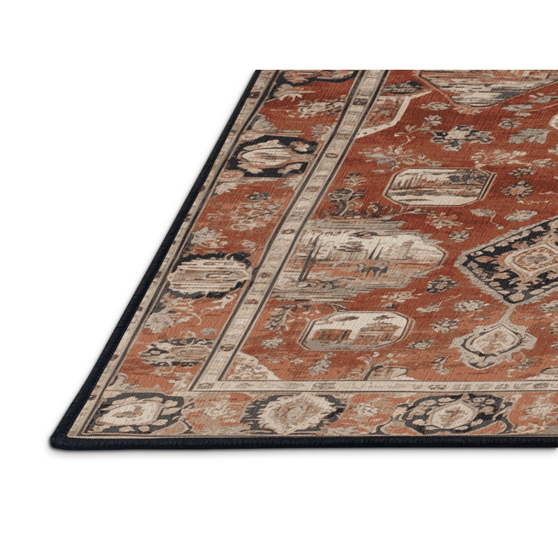 Tapis brun lavable à la machine, Carré 7 pi