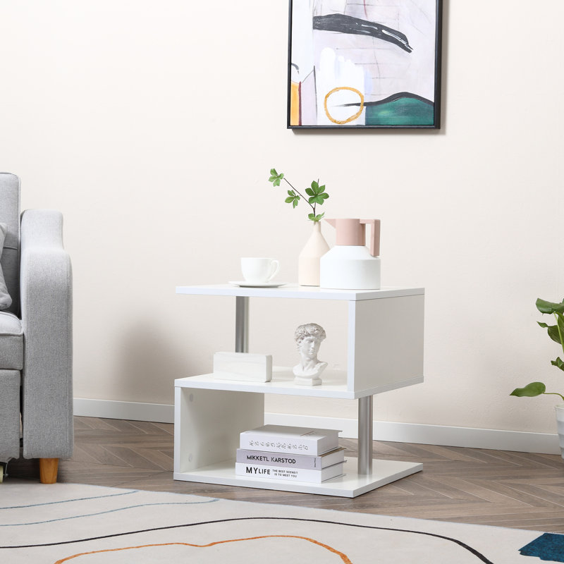 Coventry Solid Side Table with Storage, White
