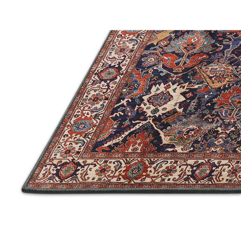 Tapis oriental brun / beige / bleu, Rectangle 5 pi x 8 pi