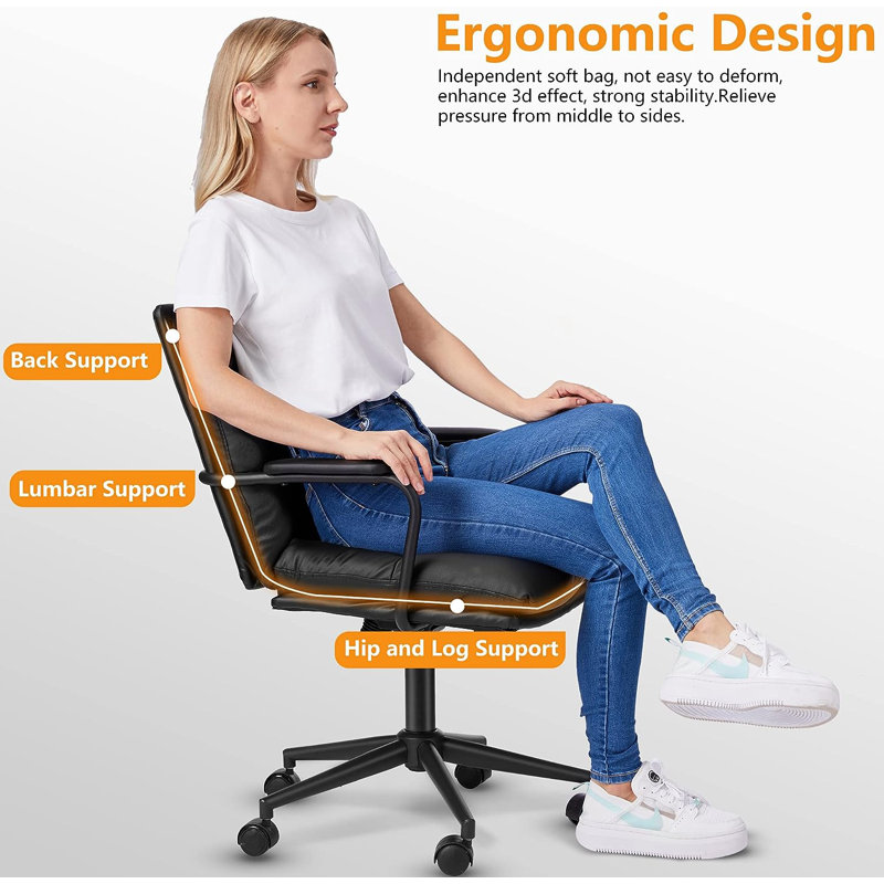 Chaise de travail ergonomique Kingstun, Noir