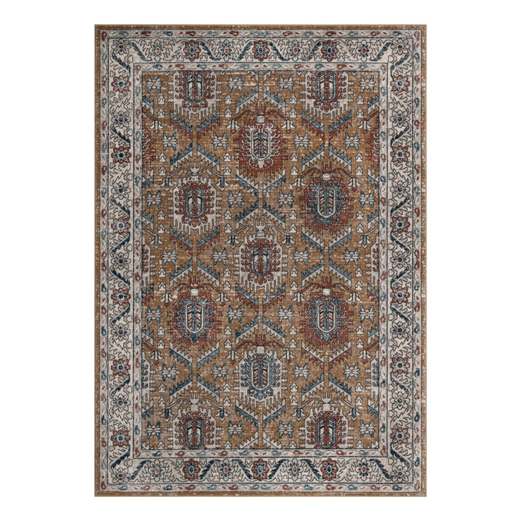 Weingartner Performance Mustard Yellow/Ivory/Blue Rug