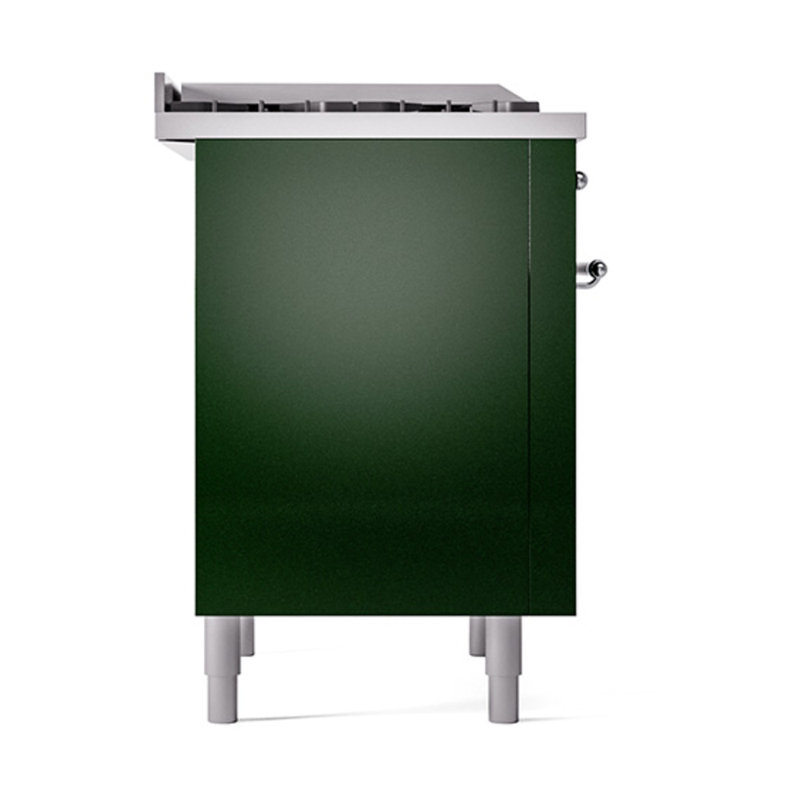 ILVE Nostalgie II Noblesse 36 in Dual Fuel Range, Emerald Green/Chrome, Liquid Propane