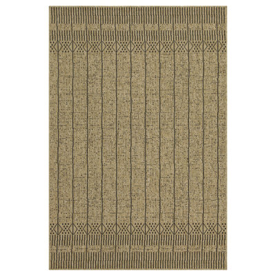 Jute/Black 5 Ft. 3 In. X 7 Ft. 3 In. Indoor/Outdoor Area Rug