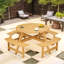 Ensemble de table de pique-nique 8 personnes avec 4 bancs intégrés et trou pour parasol