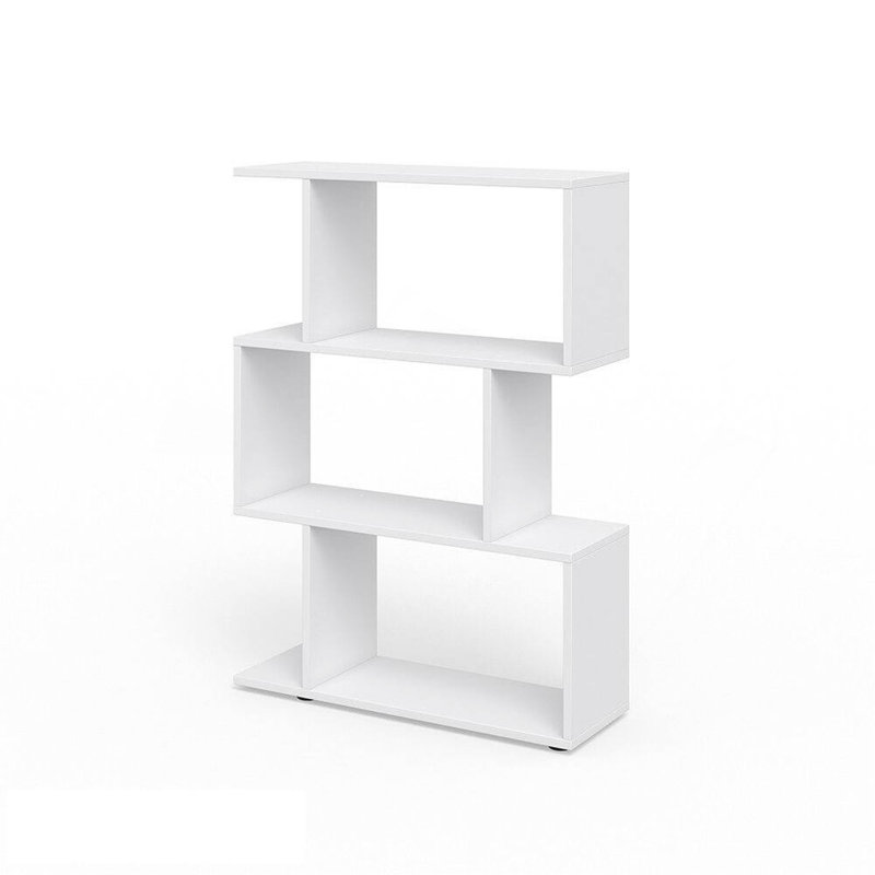 Bibliothèque simple à trois couches, H 37,8 po x l 27,56 po x P 9,45 po, Blanc