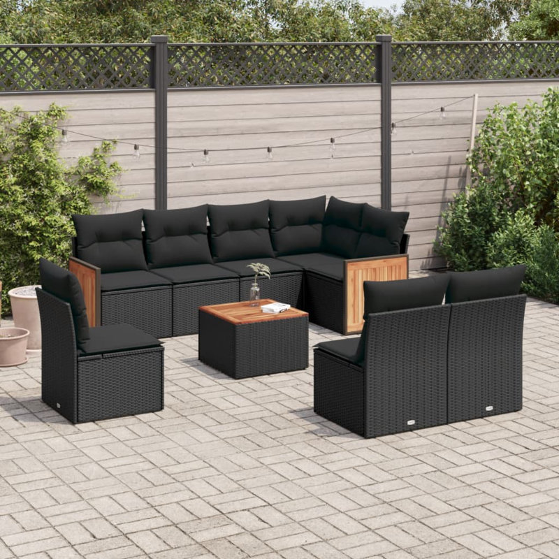  Garden Sofa Set Black