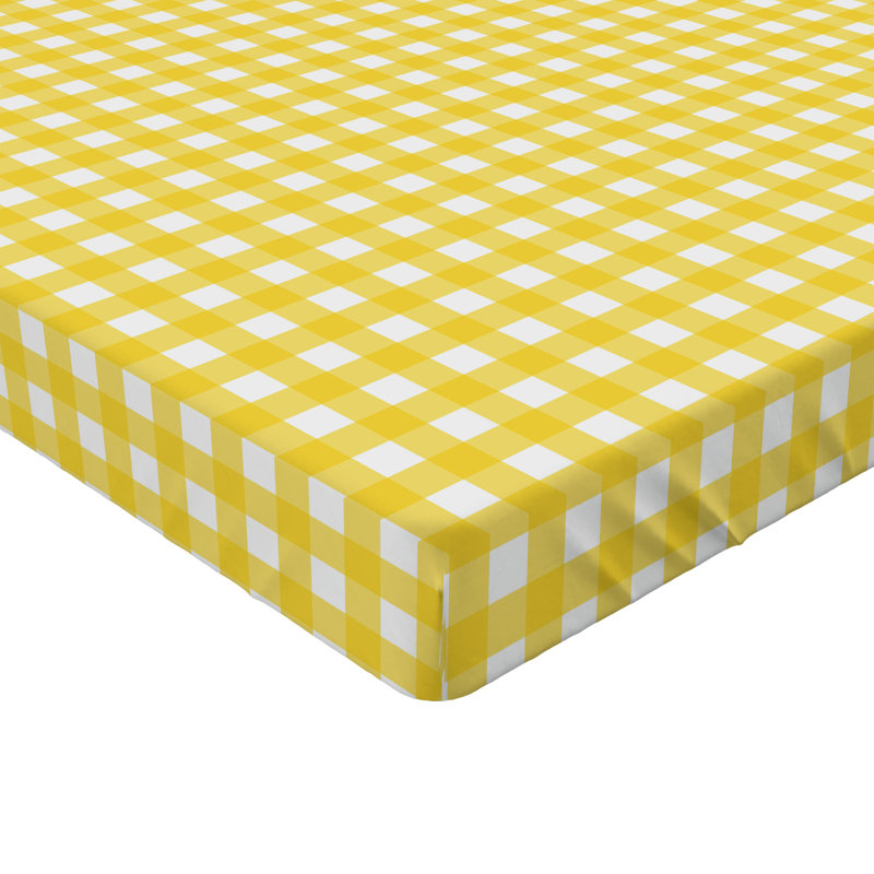 Drap-housse orange Ambesonne, Jaune / blanc à carreaux, Drap-housse pour lit simple TG