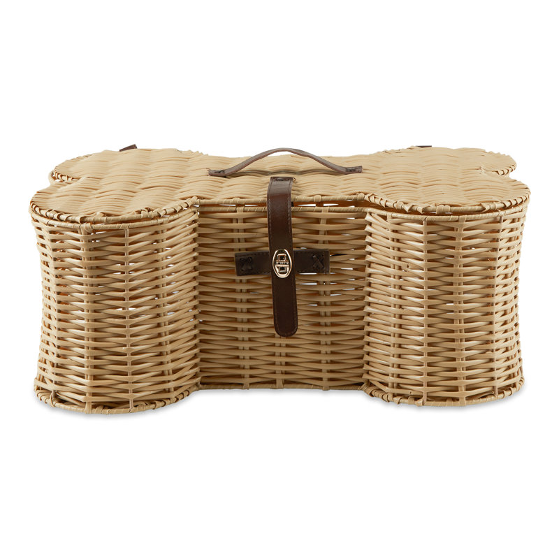 Panier à jouets en forme d'os, H 9 po x l 15 po x P 24 po, Beige