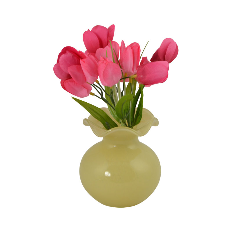 Vase en verre 5 "Daisy, Jaune