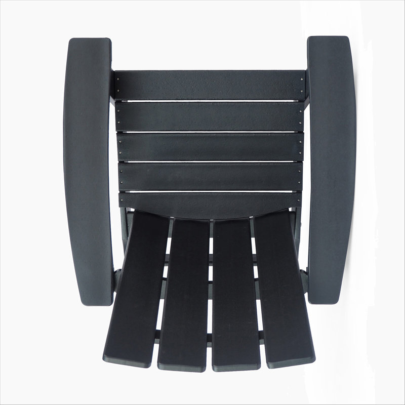Adirondack Chairwith Durable High-Density Plastic And Traditional Slat Design For Modern Outdoor Comfort, Black